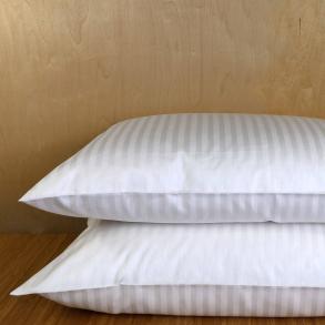 Separate Pillow Cases White Satin Stripe