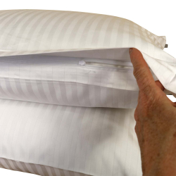 Separate Pudebetrk Hvide Satinvvede Striber 50x70 cm