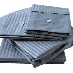 Satin Stripe Dark Silver Grey - Sheet SET or separate sheets