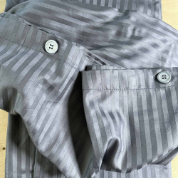 Satin Stripe Dark Silver Grey - Sheet SET or separate sheets