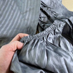 Satin Stripe Dark Silver Grey - Sheet SET or separate sheets