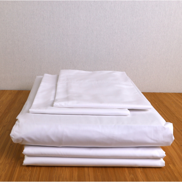 Percale Sheet SET til dobbeltseng - Boxlagen / Toplagen / 2 x Pudebetrk