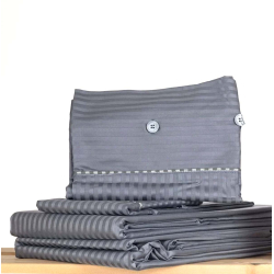 Satin Stripe Dark Silver Grey - Sheet SET or separate sheets